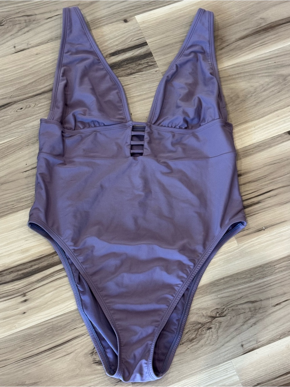 Shade & Shore Purple / Mauve One-Piece Swimsuit - Classic Scoop Front Womens XL